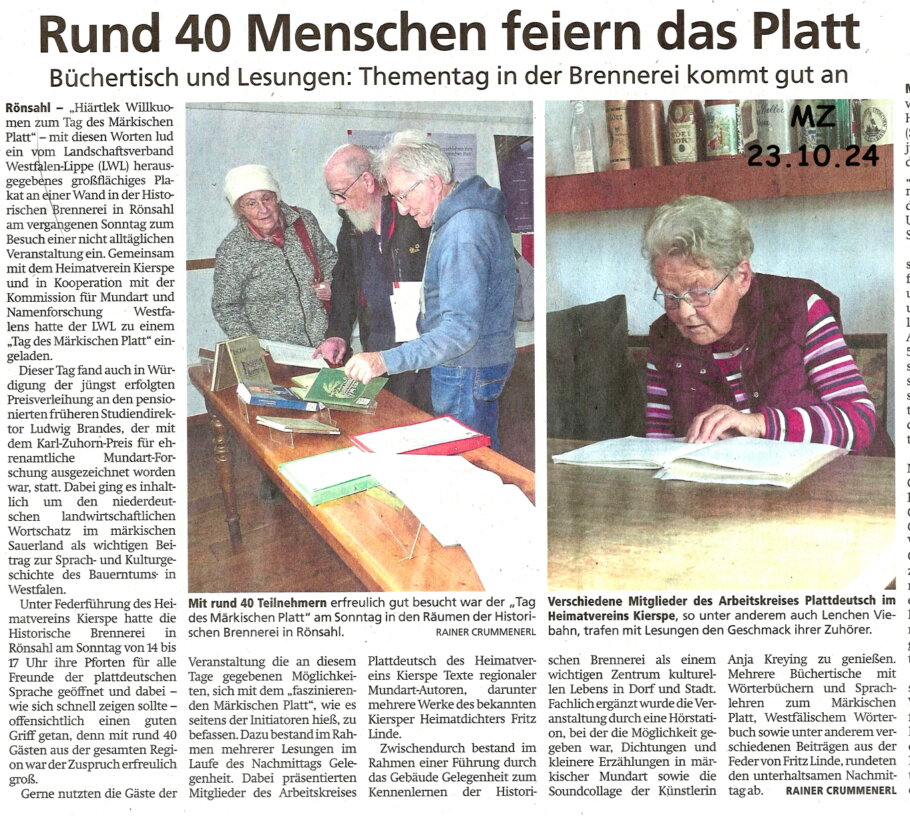 40 Menschen feiern Platt